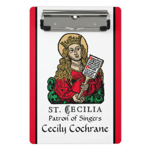 St. Cecilia with Hymn Board (Nuremberg) Mini Clipboard