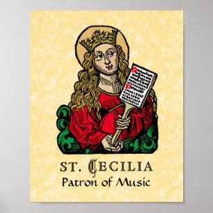 St. Cecilia with Hymn Board (Nuremberg) Poster
