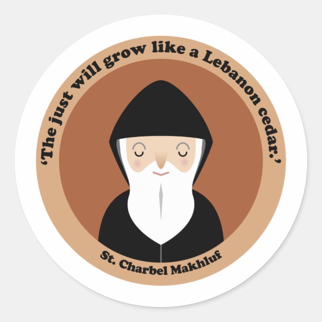 St. Charbel Makhluf Classic Round Sticker (Front)