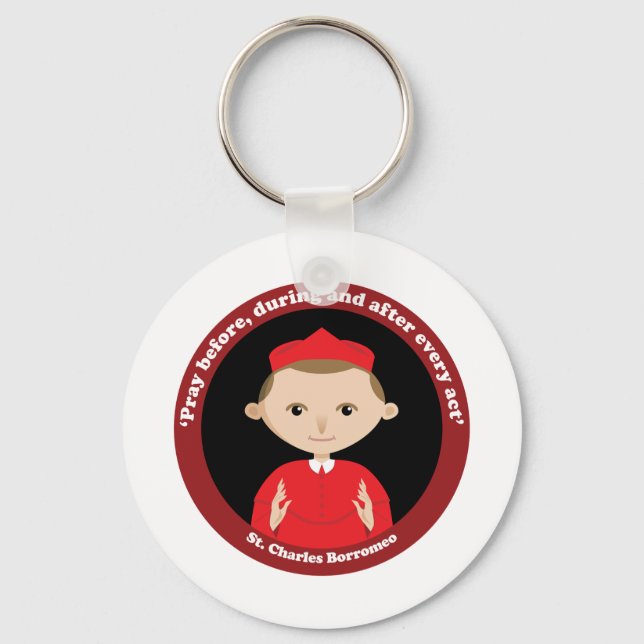 St. Charles Borromeo Key Ring (Front)