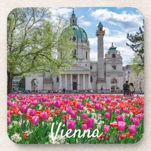 St. Charles Church in spring in Vienna, Austria Coaster