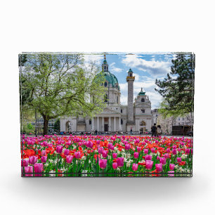 St. Charles Church in spring in Vienna, Austria Photo Block
