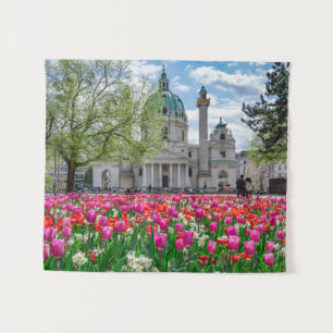 St. Charles Church in spring in Vienna, Austria Tapestry