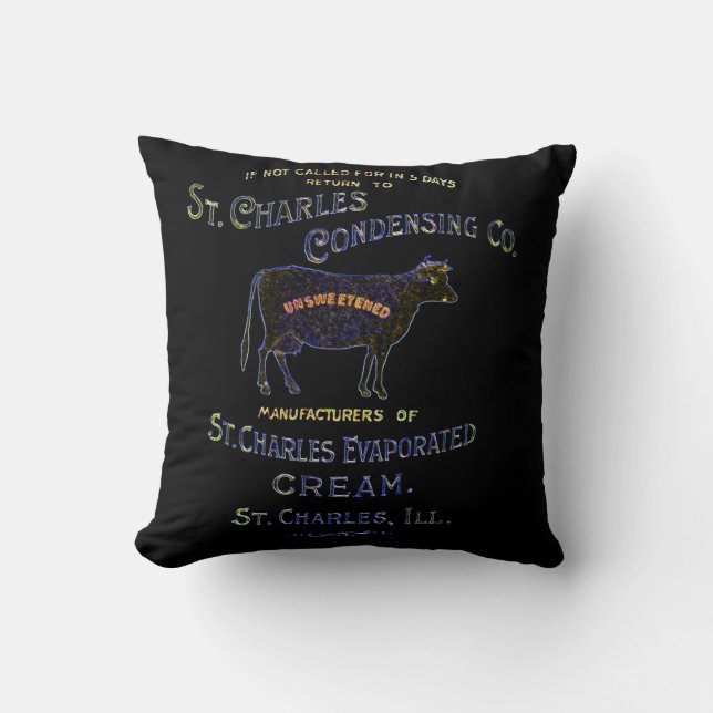 St Charles Illinois DAIRY COW MILK CREAM 1899 Cushion (Front)