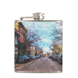 St Charles Main St Painterly Hip Flask