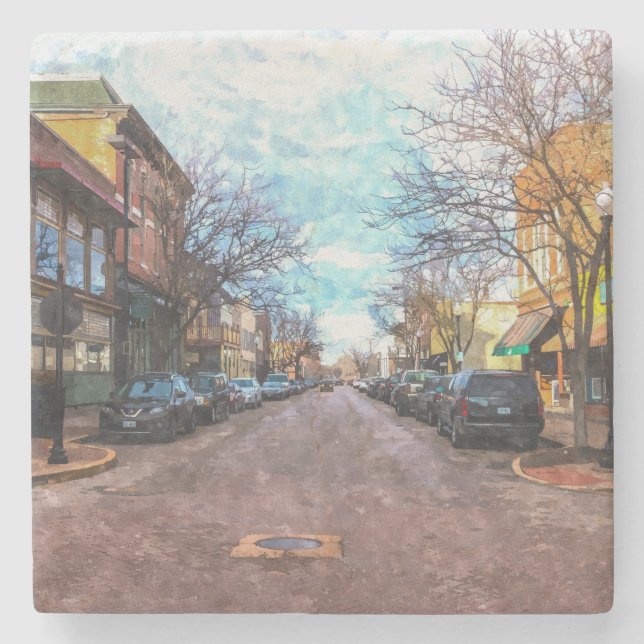 St Charles Main St Painterly Stone Coaster (Front)