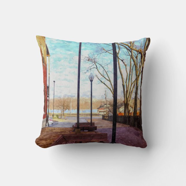 St Charles Walkway Painterly Cushion (Front)