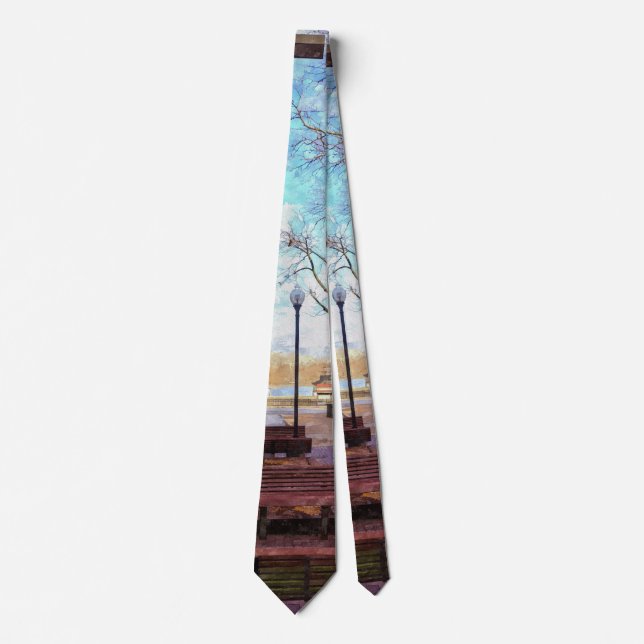 St Charles Walkway Painterly Neck Tie (Front)