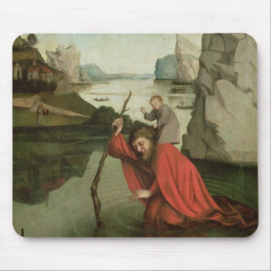 St. Christopher Carrying the Christ Child Mouse Pad