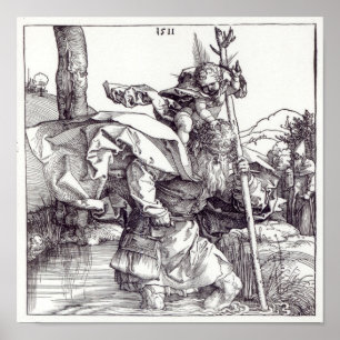St.Christopher carrying the Infant Christ, 1511 Poster