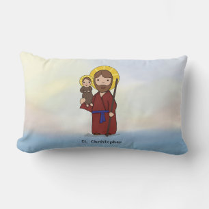 St. Christopher Feast Day Saint Lumbar Cushion
