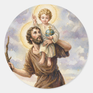 St. Christopher patron saint of travelers Classic Round Sticker
