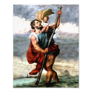 ST. CHRISTOPHER, PATRON SAINT OF TRAVELERS, PHOTO PRINT