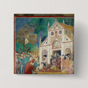 St. Clare Embraces the Body of St. Francis 15 Cm Square Badge