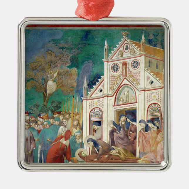 St. Clare Embraces the Body of St. Francis Metal Ornament (Front)