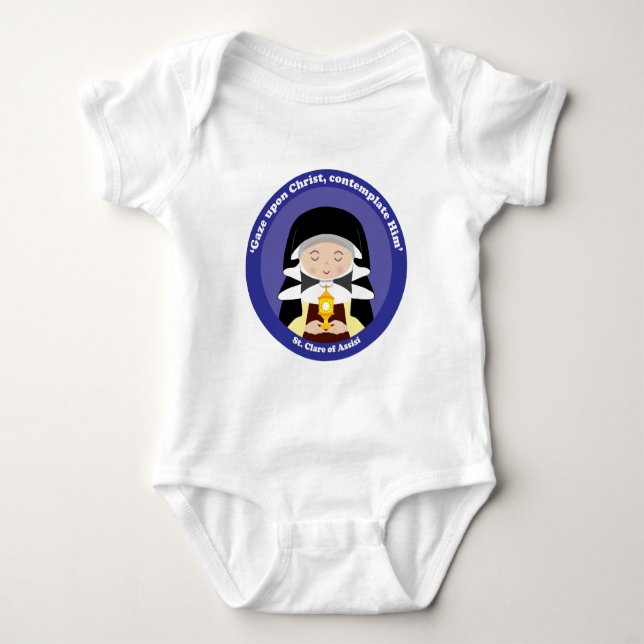 St. Clare of Assisi Baby Bodysuit (Front)