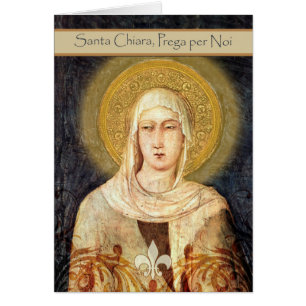 St. Clare of Assisi Feast Day Card in Italian