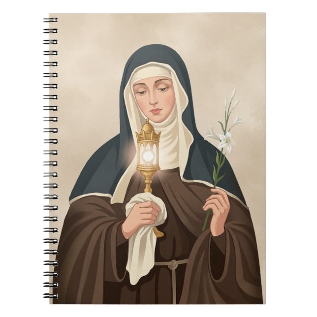 St. Clare of Assisi Lantern Catholic Saint Faith Notebook (Front)