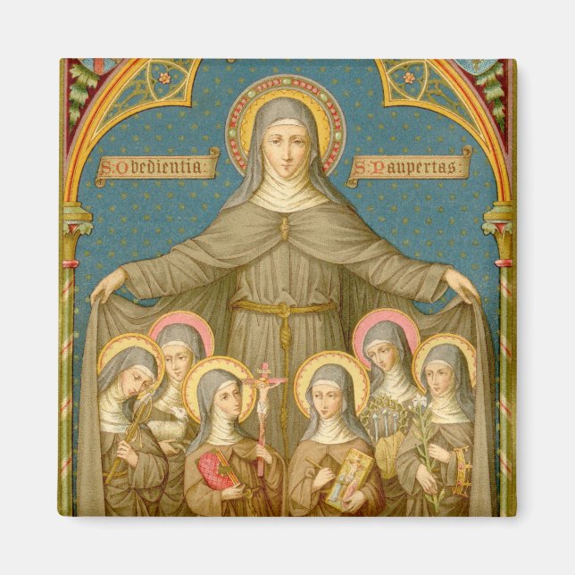St. Clare of Assisi & Nuns (SAU 027) Magnet (Front)