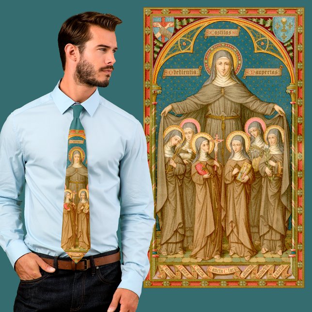 St. Clare of Assisi & Nuns (SAU 027) Neck Tie (Creator Uploaded)