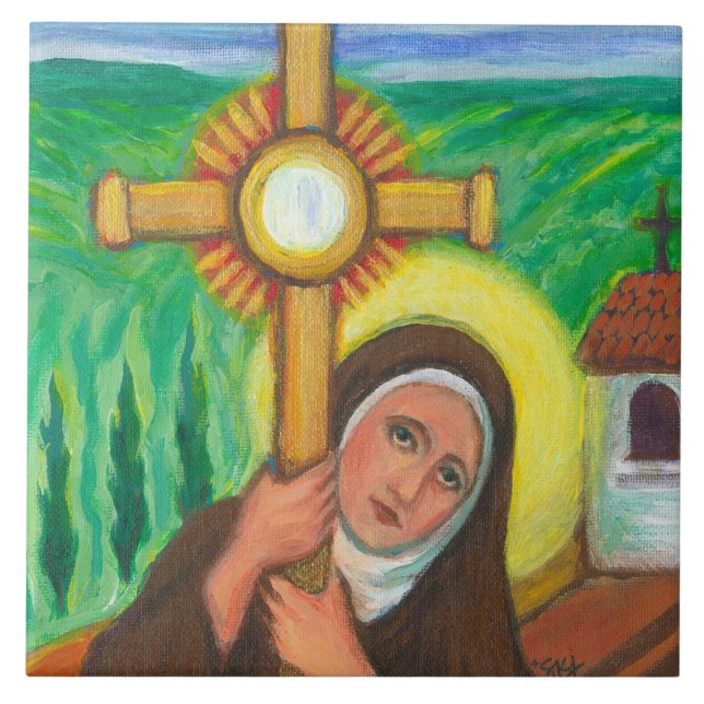 "St Clare of Assisi" Tile (Front)