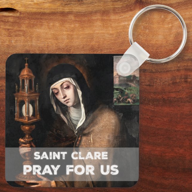 St. Clare Pray for Us Key Ring (Back)