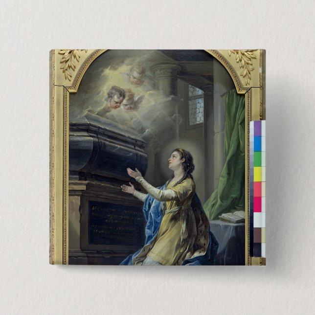 St. Clotilda 15 Cm Square Badge (Front)