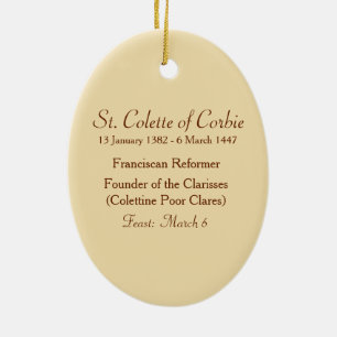 St. Colette of Corbie (SAU 027) Ceramic Tree Decoration