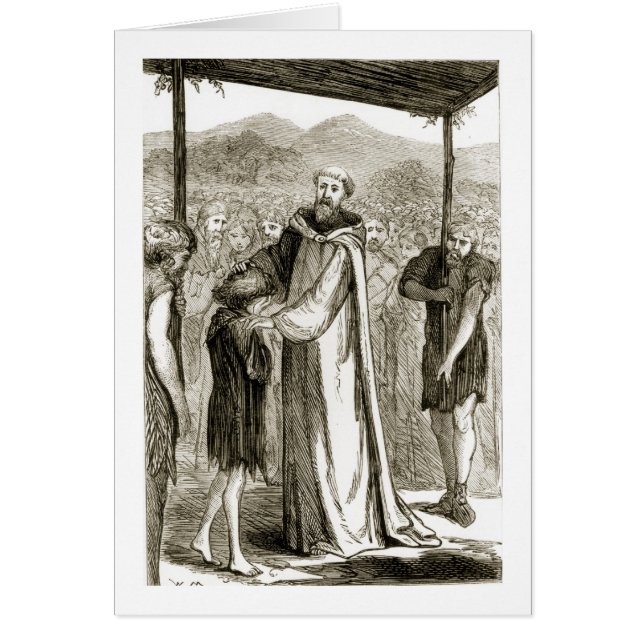 St. Columba blesses a wild boy, from 'The Trias Th (Front)