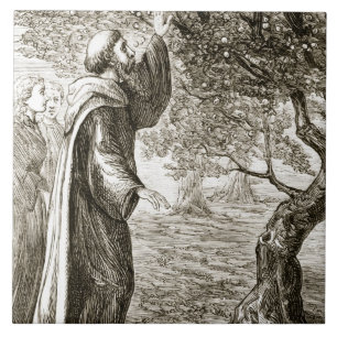 St. Columba changes bitter fruit into sweet, from Ceramic Tile