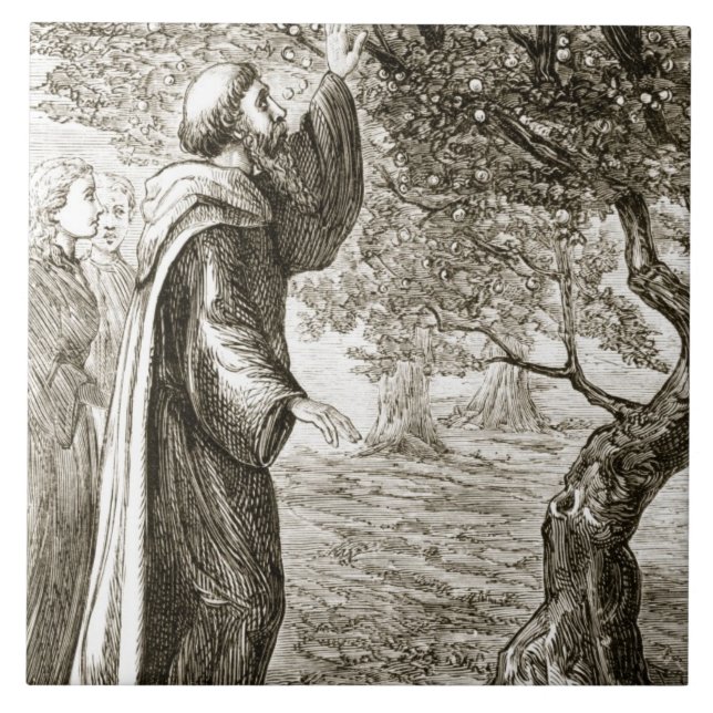 St. Columba changes bitter fruit into sweet, from Ceramic Tile (Front)