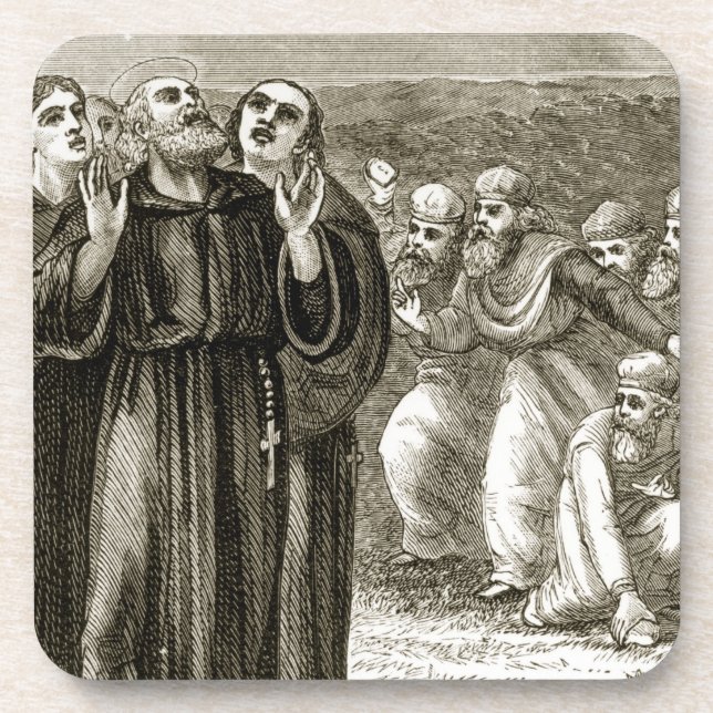 St. Columba chanting, and attacked by the Druids, Coaster (Front)