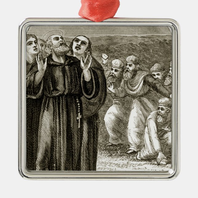 St. Columba chanting, and attacked by the Druids, Metal Ornament (Front)