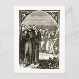 St. Columba chanting, and attacked by the Druids, Postcard