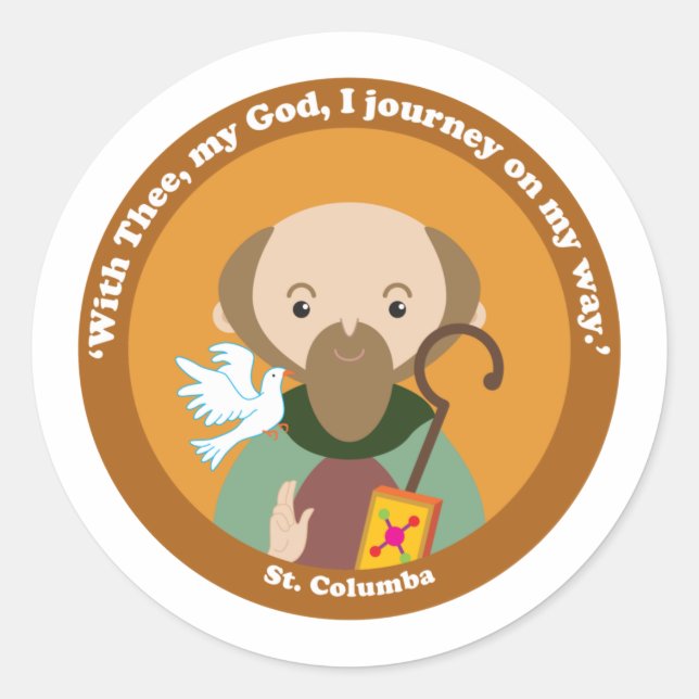 St. Columba Classic Round Sticker (Front)