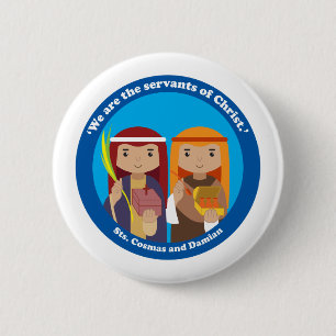 St. Cosmas and Damian 6 Cm Round Badge
