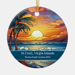 St Croix Beach Vacation Ceramic Ornament