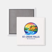 St. Croix Falls Wisconsin Scenic River & Cliffs