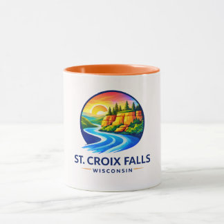 St. Croix Falls Wisconsin Scenic River & Cliffs  Mug