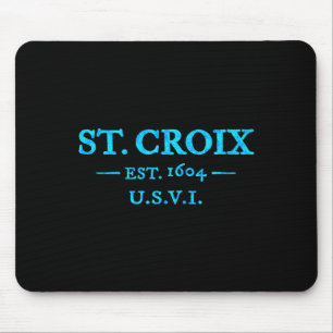 St Croix Retro Throwback Letter Colourful Vacation Mouse Pad