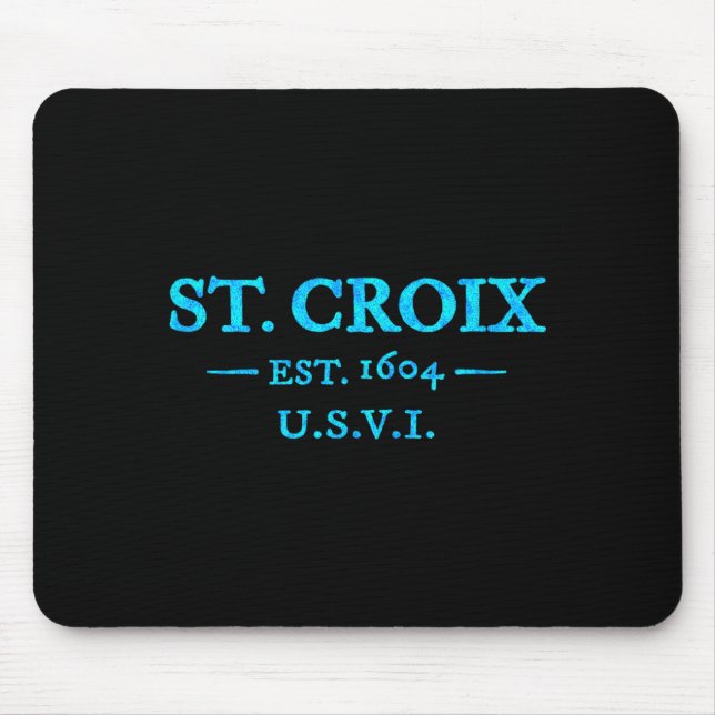 St Croix Retro Throwback Letter Colourful Vacation Mouse Pad (Front)