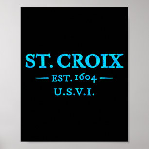 St Croix Retro Throwback Letter Colourful Vacation Poster