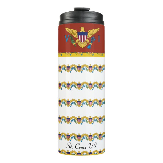 St. Croix St. Thomas US Virgin Islands Flag USVI  Thermal Tumbler (Front)