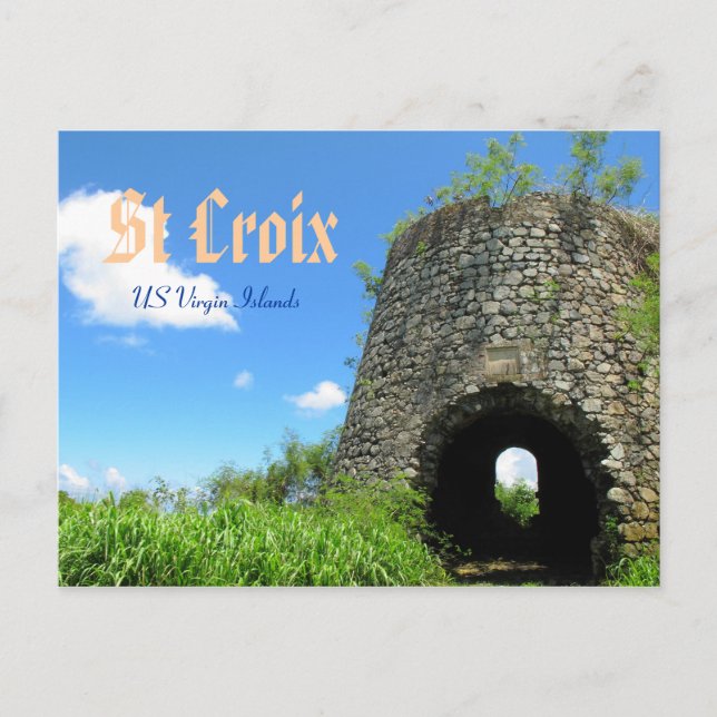 St Croix Sugar Mill Postcard (Front)