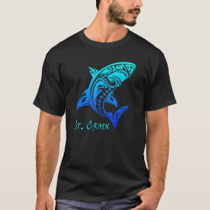 St Croix Tribal Shark Polynesian Tattoo Style Vaca T-Shirt