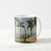 St. Croix Virgin Islands Tropical Palms Beach Coffee Mug (Front Right)