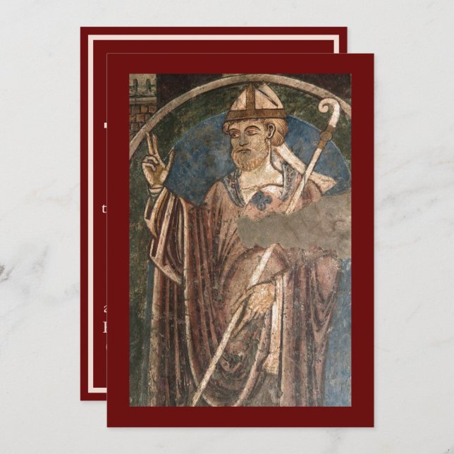 St. Cuthbert of Lindisfarne icon prayer card (Front/Back)