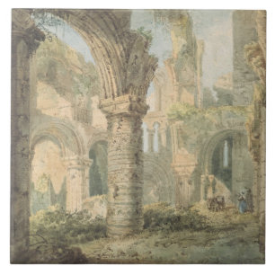 St. Cuthbert's Holy Island, 1797 (w/c over pencil Ceramic Tile