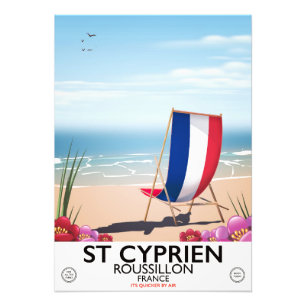 St Cyprien, Roussillon France travel poster