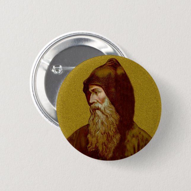 St. Cyril the Monk (M 002) 6 Cm Round Badge (Front & Back)